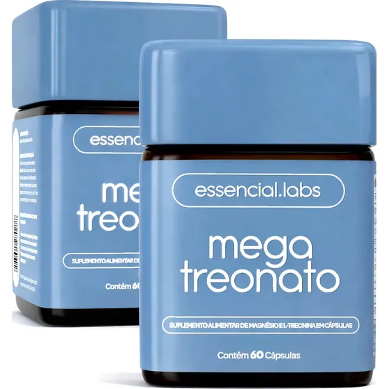 02 POTES do MAGNÉSIO TREONATO - MAGNÉSIO com Fórmula Inovadora e Matéria-prima Importada. - 120 Cápsulas