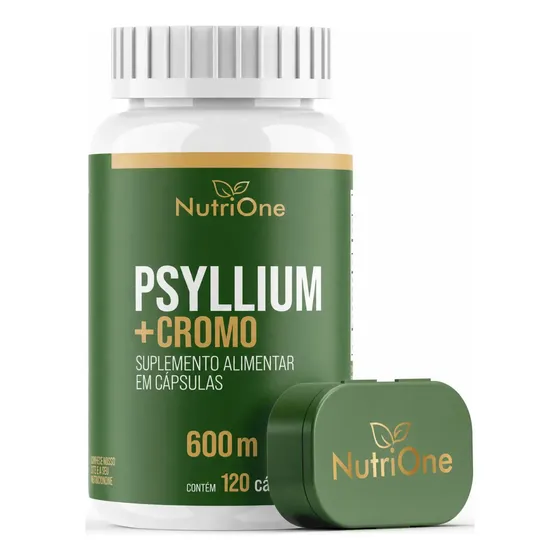 Psyllium + Picolinato De Cromo 120 Cápsulas 600mg - Nutrione