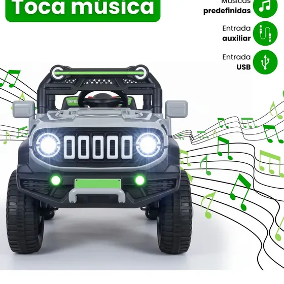 Carrinho Elétrico Infantil Mini Carro Brinquedo Passeio Cinza 127/220v
