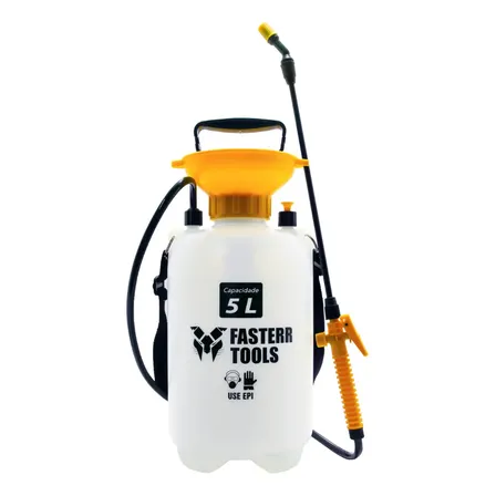 Pulverizador De Pressão Manual Agrícola 5l Jardim - Fasterr Cor Branco
