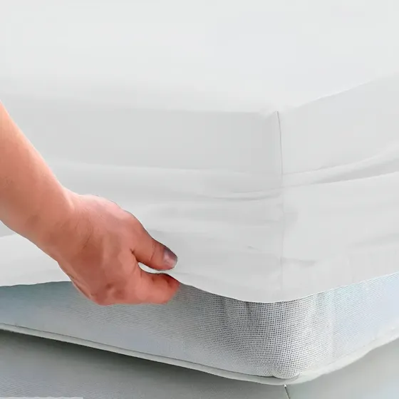 Full: Lençol Queen Avulso Com Elástico 200 Fios 100% Algodão Cor Branco Desenho Do Tecido Liso