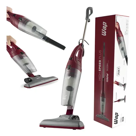 Aspirador De Pó Wap High Speed Plus Vertical 3 Em 1 Com Filtro Hepa Cinza Com Vermelho 220v