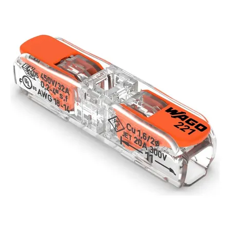 Kit 10 Peças Conexão Automática Wago 2 Fios Modelo 221-2411