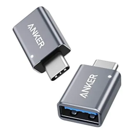 Adaptador otg USB-C para USB 3.0 (Tipo A) Anker (pacote com 2), adaptador usb tipo c, usb x usbc, Alta Velocidade 5Gbps para MacBook Pro, iPad Pro, Samsung, Dell XPS e Mais Dispositivos Type-C