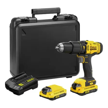 Parafusadeira e Furadeira de Impacto 13mm 20V STANLEY SCD711D2K Com 2 Baterias, Carregador e Maleta