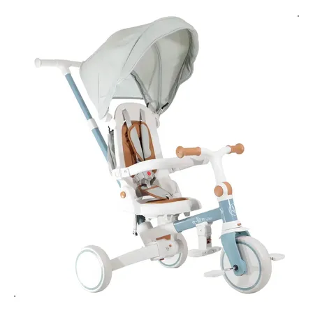 Triciclo Multifuncional E-lite Trike 5 Em 1 - Premium Baby Cor Off White E Azul