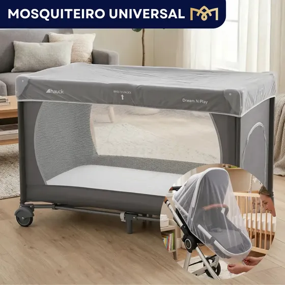 Mosquiteiro Universal Portátil Avulso Tela Carrinho Bebe Conforto Capa Tule Dobrável Berço Cor Branco
