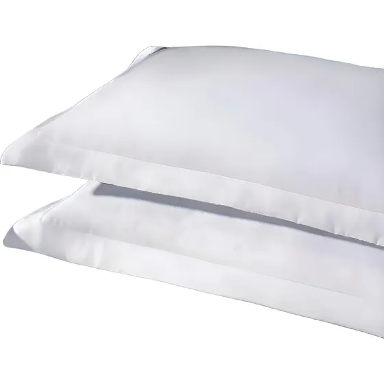 2 Fronhas King 4 Abas 100% Algodão Egípcio 600 Fios 50x90 Cm Cor Branco Lisa
