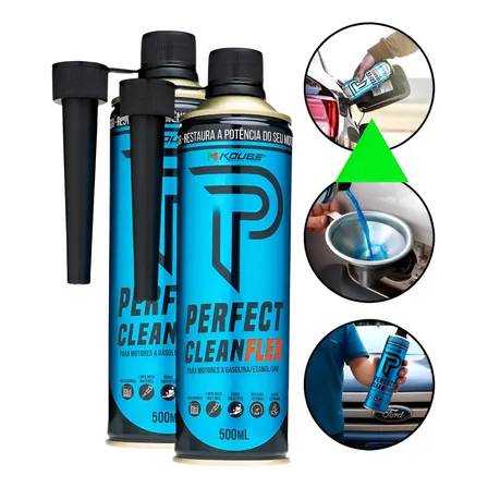 Koube Limpeza Do Tanque De Combustível Kit Limpeza De Bicos Injetores Perfect Clean Flex 2 Unidades Azul