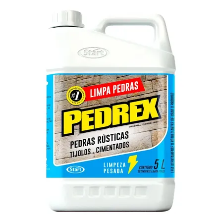 Limpa Pedras e Pisos Rústicos Concentrado 5L Pedrex Faz 20L Removedor de incrustações inorgânicas e ferrugens.