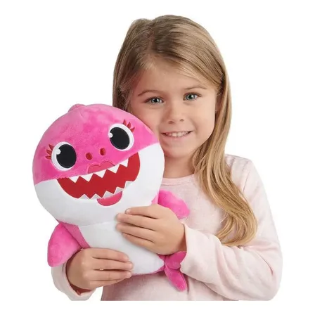 Pelúcias Baby Shark 30cm Coleção Tubarão Bebê Antialérgico Cor Rosa