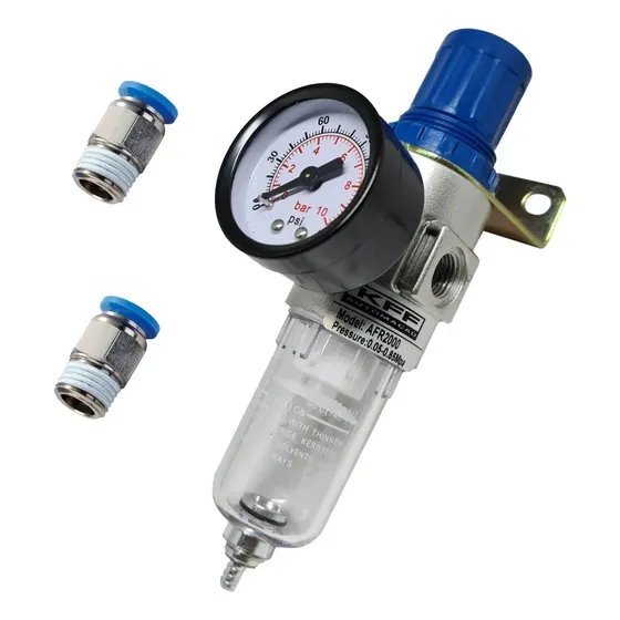 Filtro Regulador Ar Compressor 1/4 Completo Com Conexões Mangueira 8mm