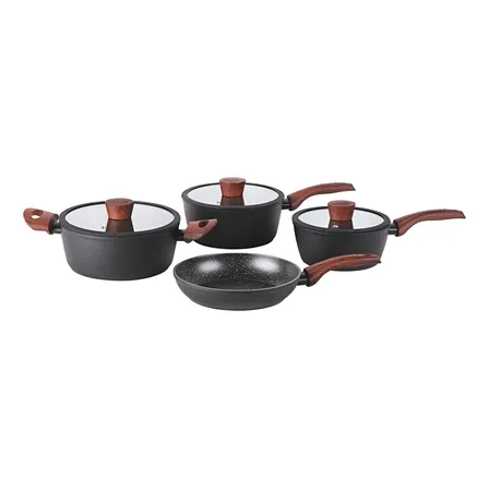 4 Panelas Jogo Sirius Ceramic Life Preto