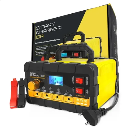Carregador de Bateria Automotivo Smart Charger 12V/24V 10Ah Digital