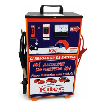 Carregador De Baterias 12v 50a E Auxiliar De Partida 70a/h