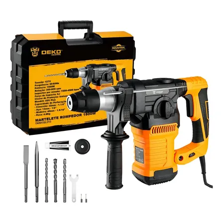 Martelete Rompedor Rotativo Sds Plus 1500w 6j - Deko Laranja 127v