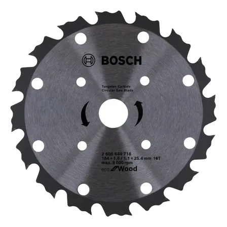 Disco De Serra Circular Bosch De 16 Dentes E 7 Pés De Madeira 2608644718 Prateado