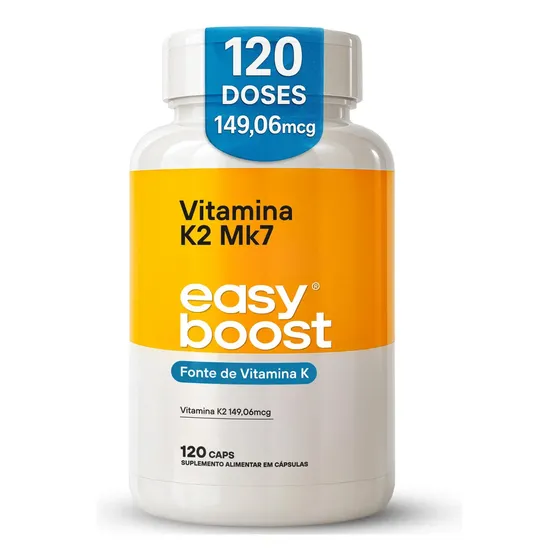 Vitamina K2 Mk7 Easy Boost 149,06mcg Menaquinona7 120 Caps Sabor Neutro