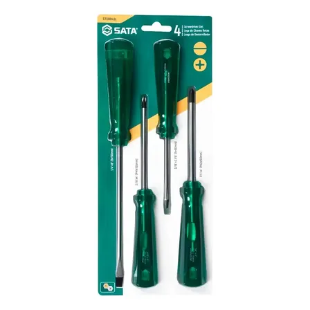 Jogo Chave De Fenda E Phillips 4pcs 3/16x3.1/8a1/4x6 Sata