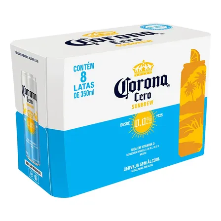 Cerveja Corona Zero Sunbrew 350ml Lt - 8 Unidades
