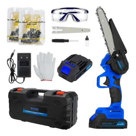 Motosserra Elétrica Portátil Exbom 6 1200w 2 Baterias Azul 127/220v