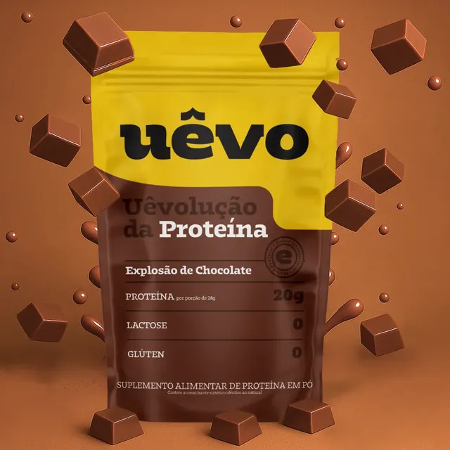 Proteína em Pó Uêvo Sabor Chocolate 1kg Refil