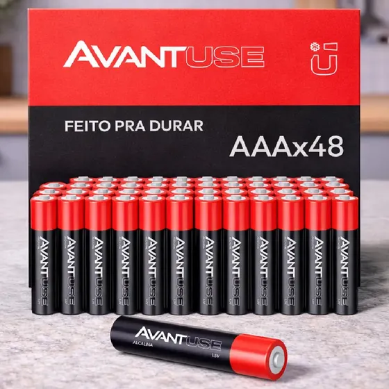 kit 48 Pilhas Alcalina Palito AAA 1.5v 3A Cod: 408070010-3 Avant Use