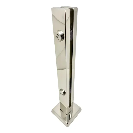 Coluna Torre Aço Inox 304 Com 40 Cm 2 Furos Guarda Corpo