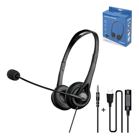 Headset FS Preto Over-ear Gamer Com Microfone Flexível Cancelamento de Ruído
