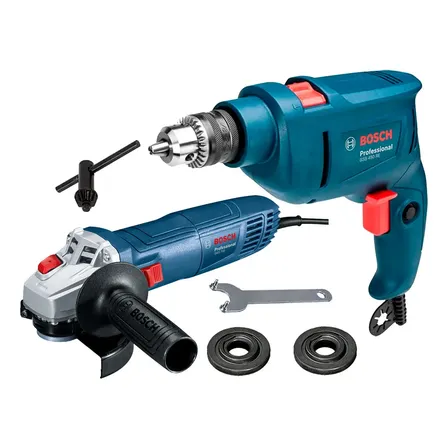 Esmerilhadeira 710w E Furadeira Impacto 450w 3/8 Bosch Cor Azul Frequência 60 220v