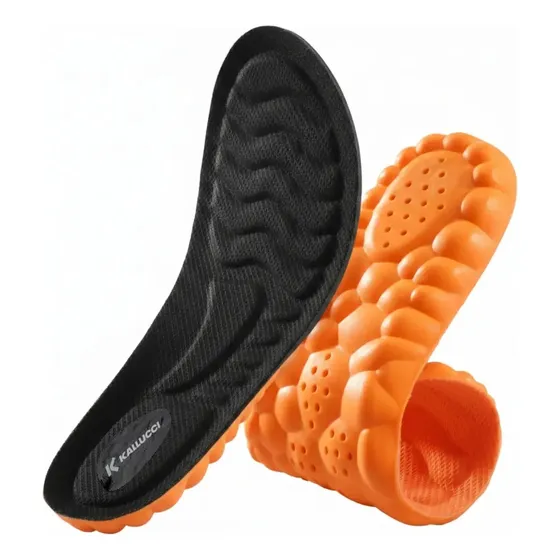 Palmilha De Alto Conforto 4d Ortopédica Tenis Sapatos Botas Cor Laranja Tamanho Da Palmilha 41-42