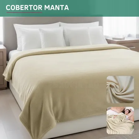 Manta Microfibra Lisa Suave Cobertor Casal Antialérgica Maciez E Conforto Prolongado Cor Caqui Premium Liso