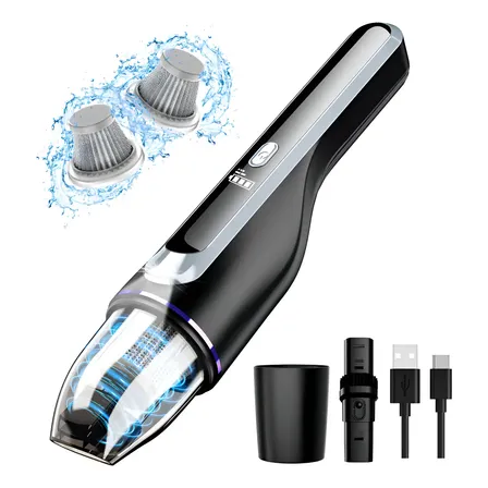 Aspirador Portátil Sem Fio Para Carro Drecell De 80w Com Motor Sem Escova E Filtro Hepa Preto 12v