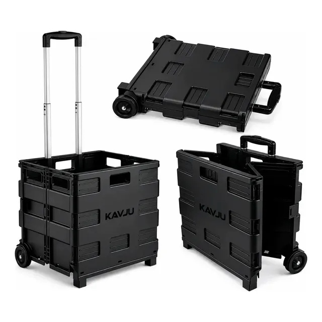 Carrinho Dobrável KAVJU 45L Preto P/ Feiras e Ferramentas KVJ-CF