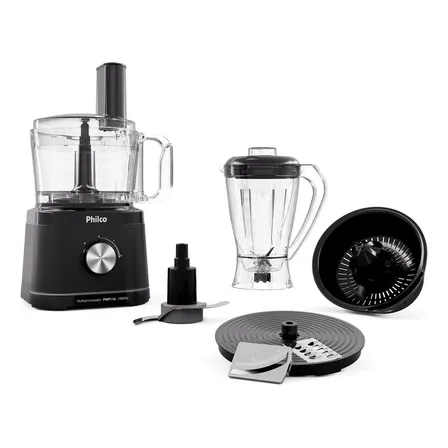 Multiprocessador Philco 5 Em 1 1000w Com Liquidificador 2,2l Preto Pmp11a 220v