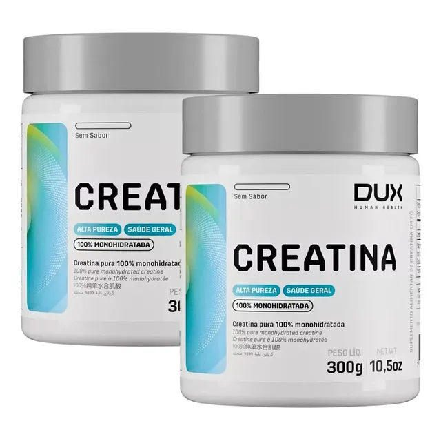 Creatina Dux 300g Kit 2 Unidades Original Monohidratada Sem Sabor