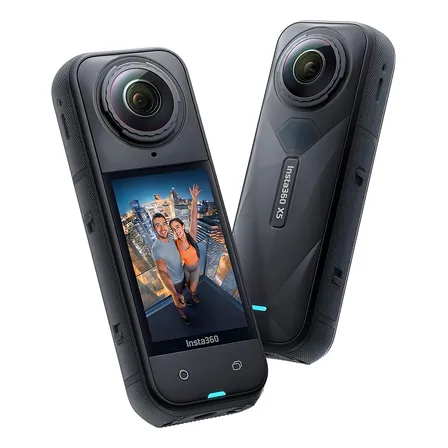 Câmera De Ação Insta360 X5 8k 360º Ipx8 À Prova D'água Chip Triple Ai 2400mah Bateria Lentes Resistentes E Substituíveis Cor Preta