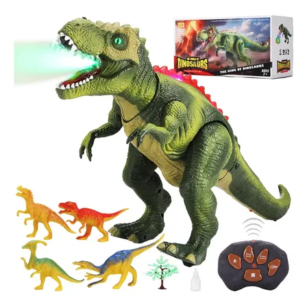 Movebrinca Dinossauro Rc Atualizado Com Spray De Névoa, Luzes Led Que Mudam De Cor, Boca Abre, Rosna Alto, Anda Rápido... Tiranossauro Dinossauro Robô