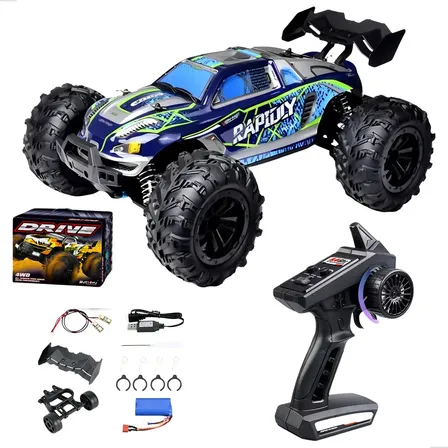 Carrinho Controle 50 Km/h 1:16 4x4 Off-road A Prova D' Agua Cor Azul