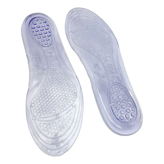 2 Par Palmilha Anatômica Ortopédica Gel Slicone Anti Impacto Tamanho Da Palmilha 40/42 Transparente