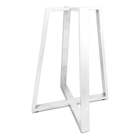 Base De Mesa Gizé Tampos Pedra Vidro Madeira De 1m Cor Branco