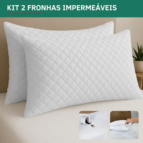 Kit 2 Capa Travesseiro Impermeavel Fronha Resistente Matelado Travesseiro