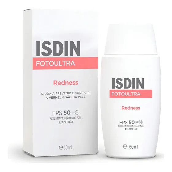 ISDIN Protetor Solar Facial Foto Ultra Redness para Peles Sensíveis e Reativas FPS 50 - 50ml