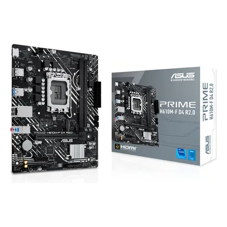 Placa Mãe Asus Prime Para Intel H610m-f D4 R2.0 2xddr4 Matx Cor Preto