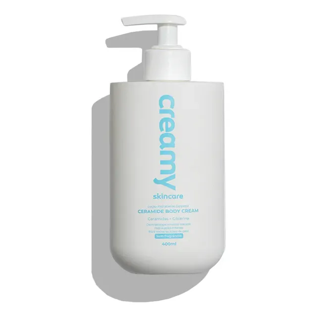 Creamy Skincare Ceramide 400ml | Aumento da Hidratação, Maciez, Firmeza da Pele, Rápida Absorção, Sem Fragrância e Hipoalergênico | Todos os Tipos de Pele