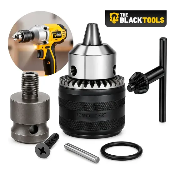 Kit Mandril 13mm Adaptador Chave De Impacto 1/2 Pol Tkm130 The Black Tools