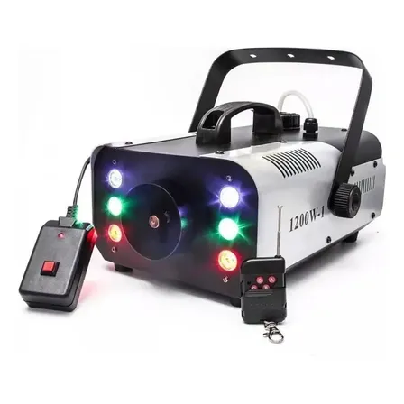 Maquina De Fumaça 1200w 6 Leds Iluminação Rgb Com Controle Cor Prateado 127v