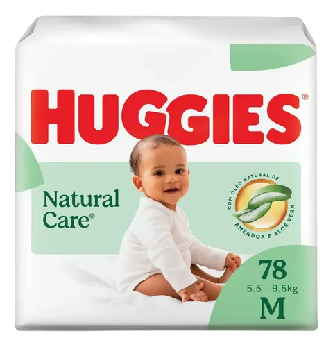 Fralda Premium Huggies Natural Care Tamanho M 78 Unidades Médio (m) Sem Gênero