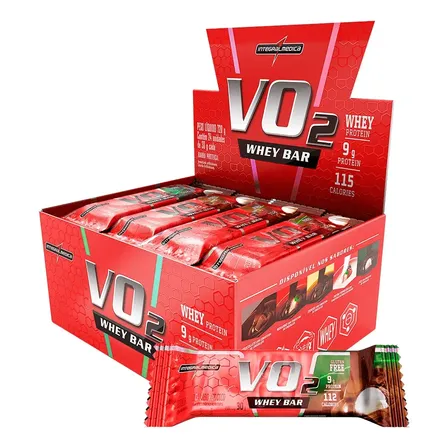 Suplemento Em Barra Vo2 Whey Bar Coco Proteína 12un