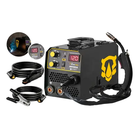 Máquina Solda Inversora Mig Mma 150a Sem Gás Portátil Bivolt 127/220v Com Display Digital Mm150 The Black Tools
